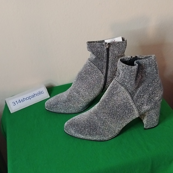 Silver Glitter Ankle Boots - Picture 3 of 7